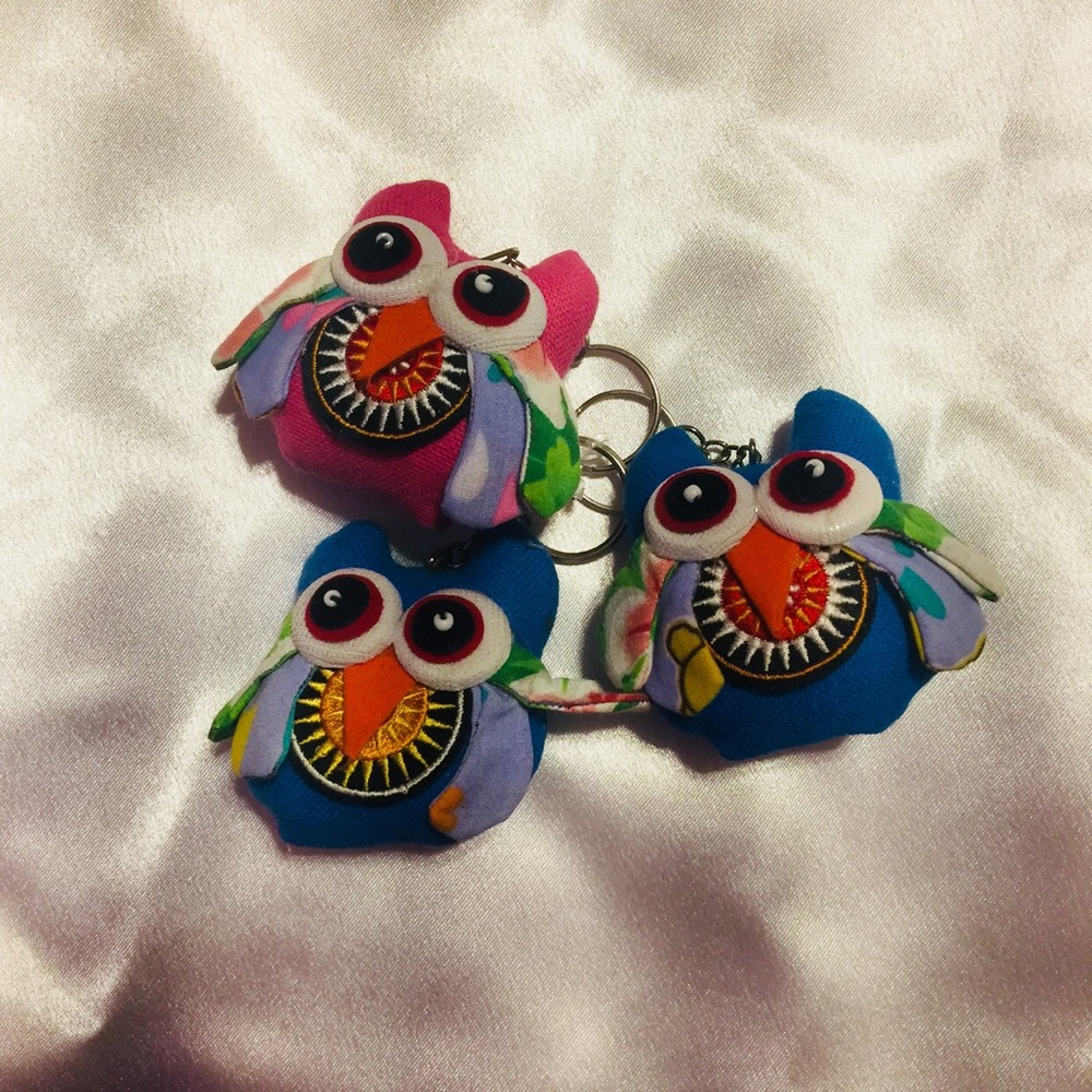 Lot Of Colorful Owl Key Chains. Made By Hand.